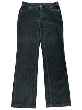 Columbia Corduroy Pants Womens Size 6 Gray Straight Leg Low Rise Embroidered